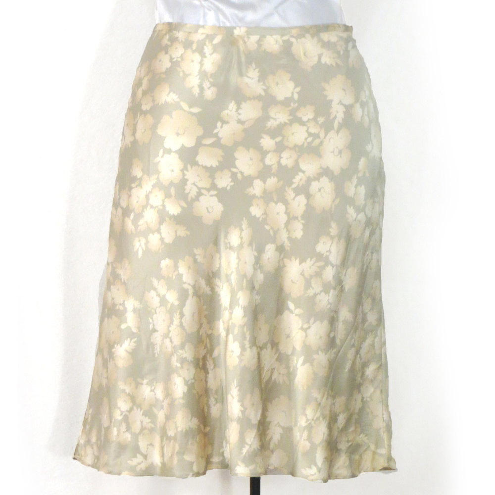 Casual Corner 100% Silk Floral Print Skirt